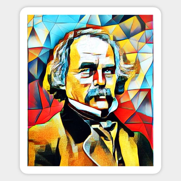 Nathaniel Hawthorne Abstract Portrait | Nathaniel Hawthorne Abstract Artwork 15 Sticker by JustLit